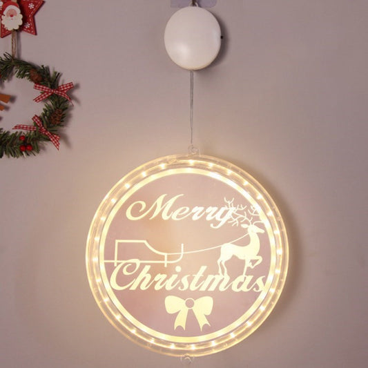 24cm Christmas Hanging Light Battery Powered LED Xmas Window Light for Xmas Tree Fireplace Window Indoor Outdoor Decor