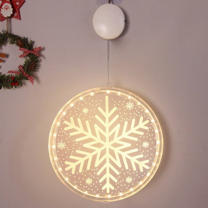 24cm Christmas Hanging Light Battery Powered LED Xmas Window Light for Xmas Tree Fireplace Window Indoor Outdoor Decor