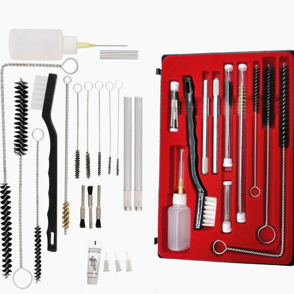 GK17 Airbrush Spray Gun Cleaning Brush Manual Cleaning Tools Kit with Storage Case