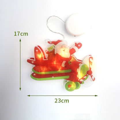 Christmas Window Decorative LED Light Battery Powered Xmas Hanging Light with Suction Cup Hook
