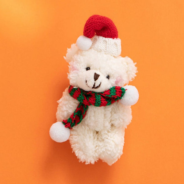 Christmas Scarf Bear Ornament Pendant Xmas Tree Backpack Keychain Decor Kids Gift