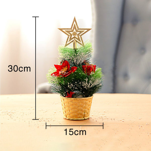 Artificial Mini Pine Snow Flocked Christmas Tree Xmas Table Centerpiece Decoration