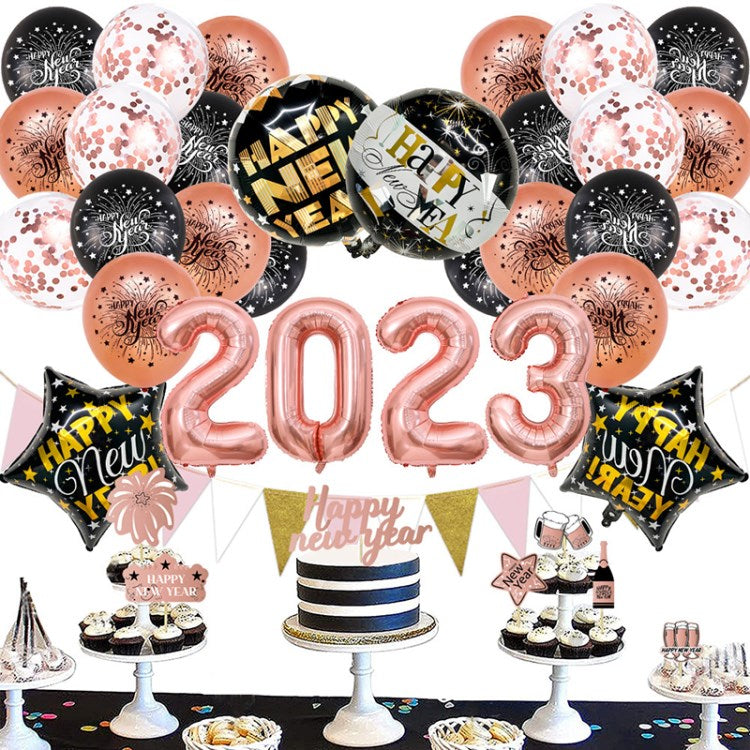 2023 Balloon Set Banner Balloon Happy New Year Eve Party Decoration Home Supply