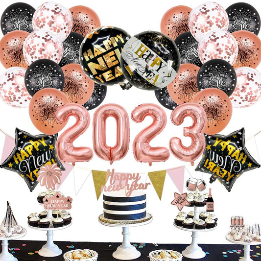 2023 Balloon Set Banner Balloon Happy New Year Eve Party Decoration Home Supply