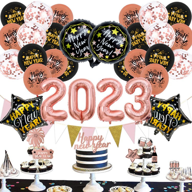 2023 Balloon Set Banner Balloon Happy New Year Eve Party Decoration Home Supply
