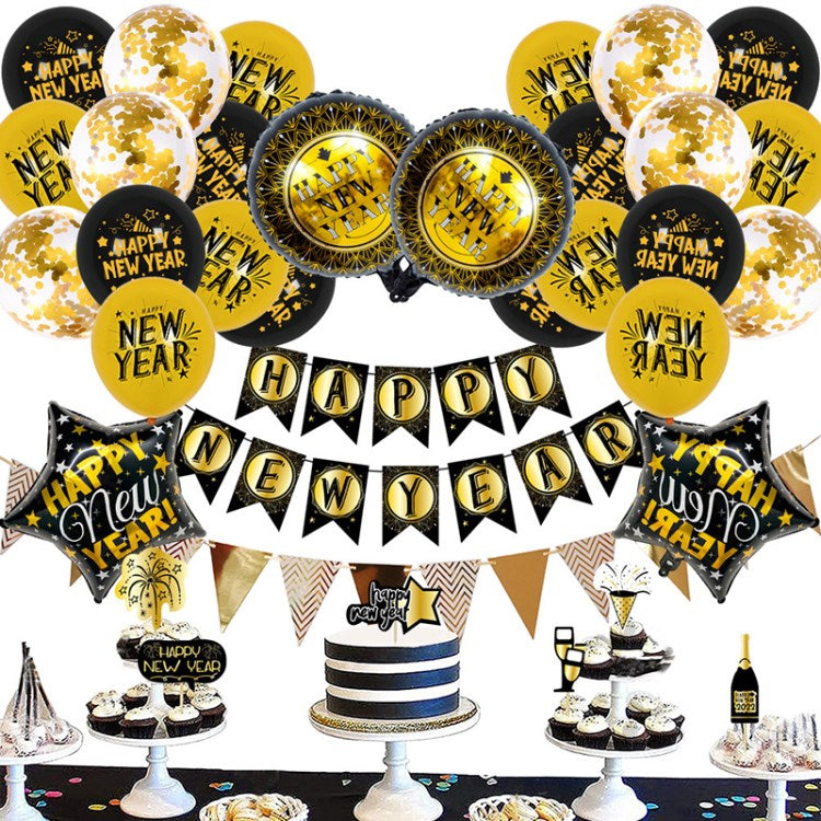 2023 Balloon Set Banner Balloon Happy New Year Eve Party Decoration Home Supply