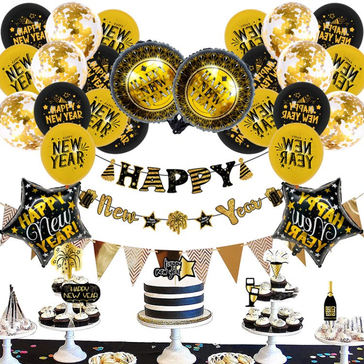 2023 Balloon Set Banner Balloon Happy New Year Eve Party Decoration Home Supply