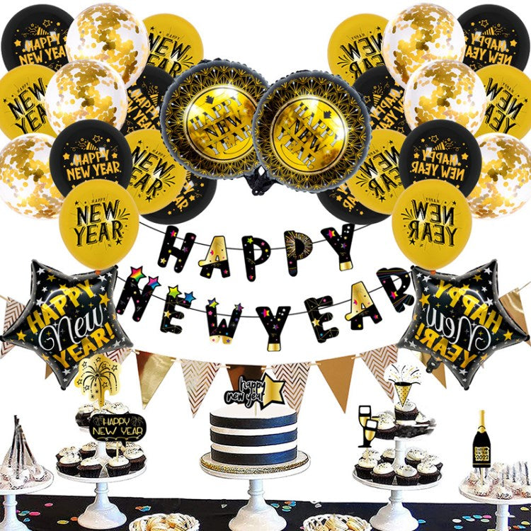2023 Balloon Set Banner Balloon Happy New Year Eve Party Decoration Home Supply