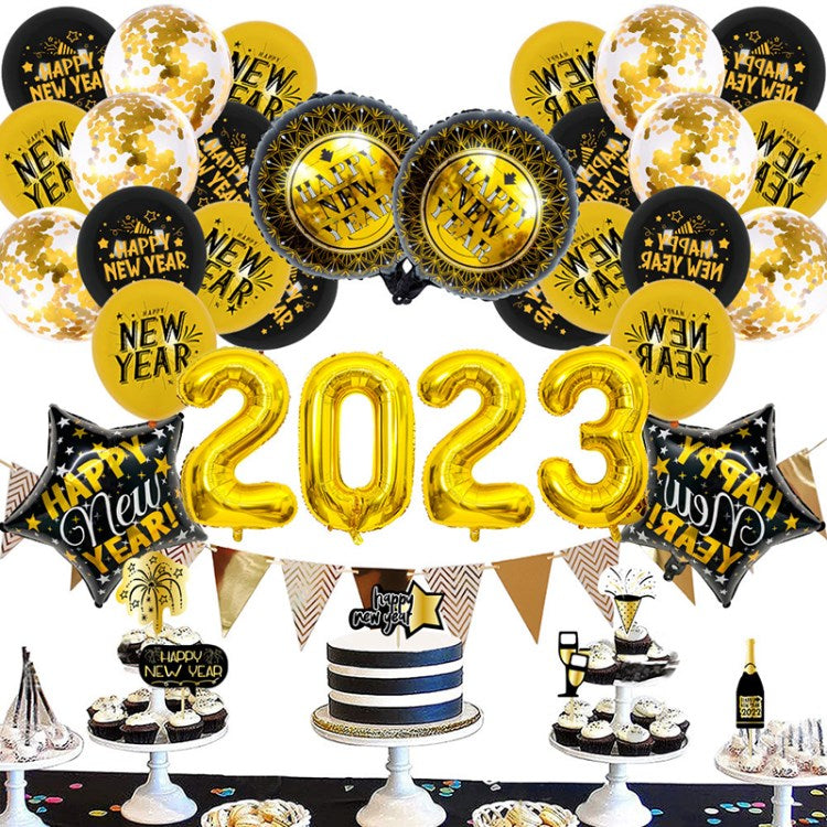 2023 Balloon Set Banner Balloon Happy New Year Eve Party Decoration Home Supply