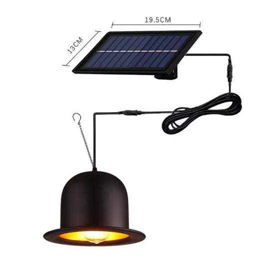 Hat Style Solar Pendant Lamp Outdoor Indoor Waterproof Ceiling LED Light with Remote Control