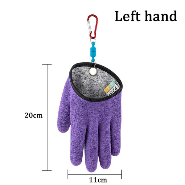 Thickened Fishing Gloves Waterproof Puncture-Resistant Fish Catching Gloves with Magnet Hook