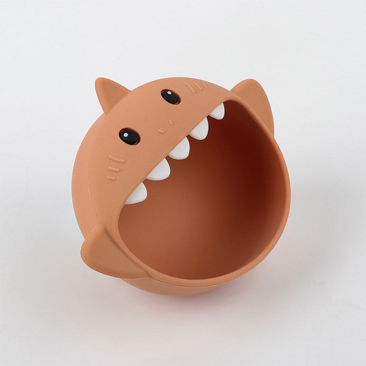 Cartoon Shark Heat-resistant Silicone Baby Bowl with Suction Cup (BPA Free, No FDA Certificate)