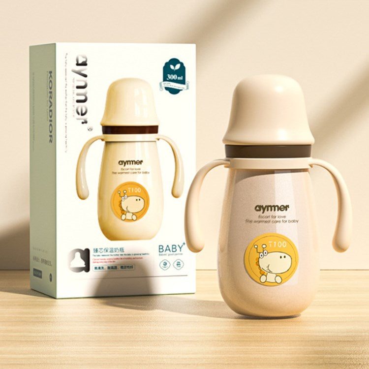 Stainless Steel Straw Sippy Cup Anti-drop Insulated Cup with Removable Handle for Baby Boys Girls (BPA Free, No FDA Certificate)