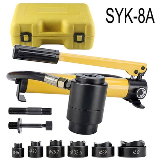 10T Hydraulic Knockout Hole Punch Driver Kit with 6 Dies - SYK