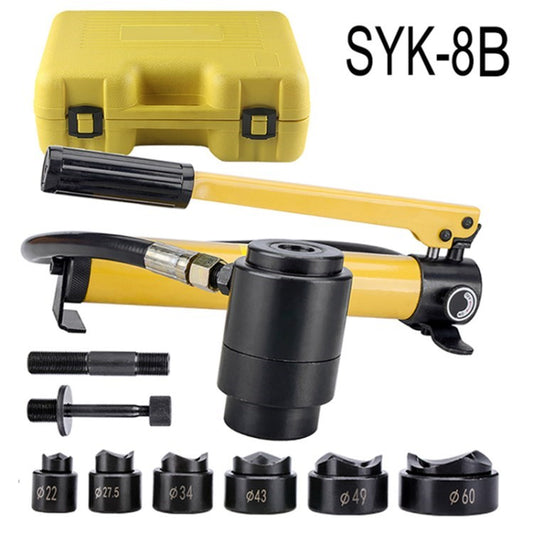 10T Hydraulic Knockout Hole Punch Driver Kit with 6 Dies - SYK