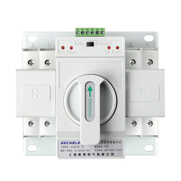 2P 63A 220V Dual Power Automatic Transfer Switch Uninterrupted Power Solar Transfer Switch