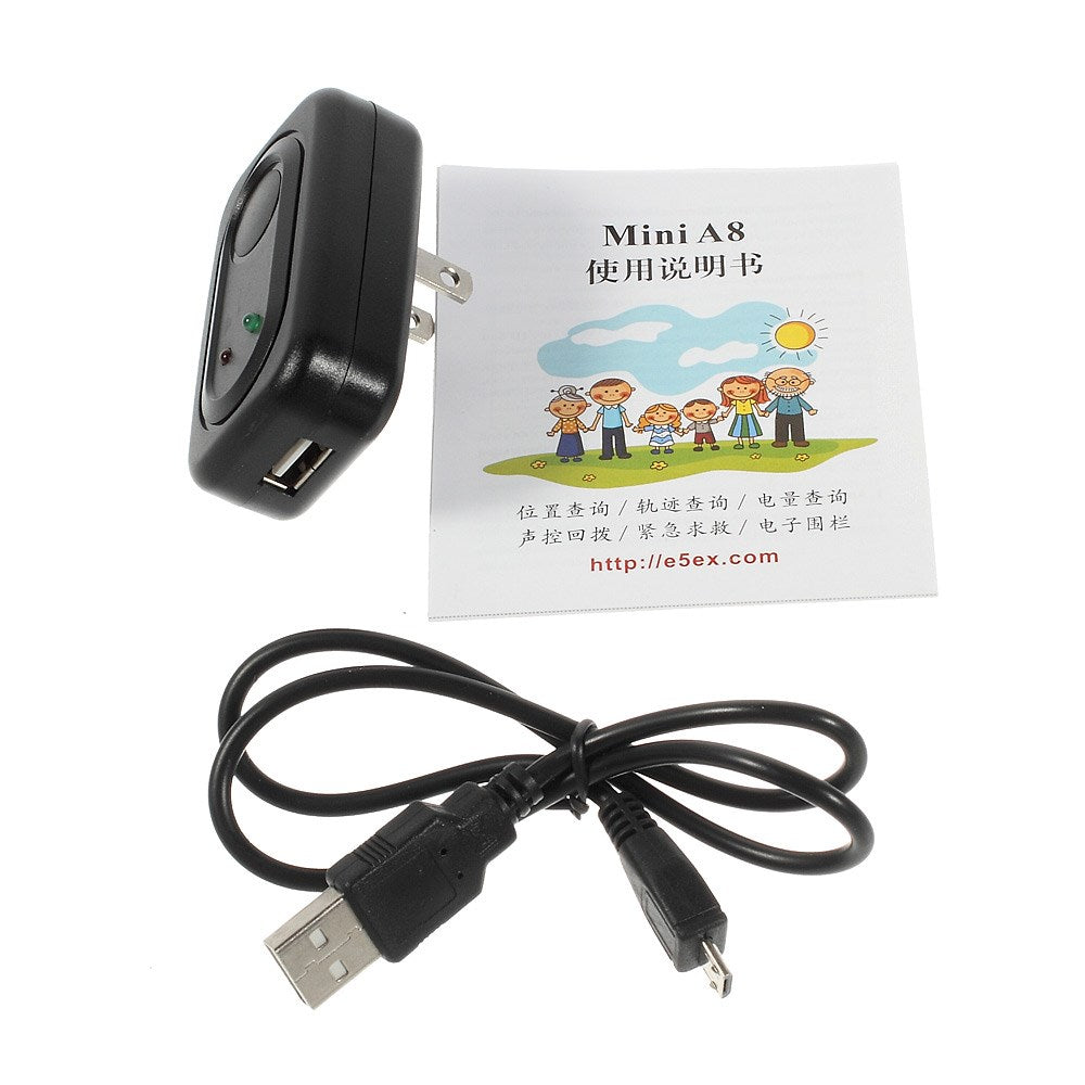 Mini A8 Real Time GPS Monitor Tracker w/ SOS Emergency Call GSM / GPRS / GPS - Black