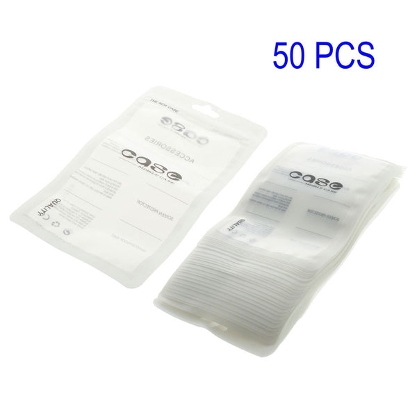 White 50Pcs/Lot Ziplock Packging Bag Waterproof Plastic Bags for Phone Case, Size: 10.5 x 10cm