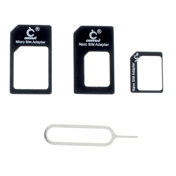 4 in 1 CMZWT Nano SIM to Micro SIM / Standard SIM Card Adapter &amp; Eject Pin for iPhone SE 5s 5c 5 4s 4 iPad