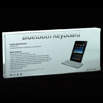 Super Thin Wireless Bluetooth Keyboard for iPad/iPhone 4.0 OS/PC/Smartphone/HTPC