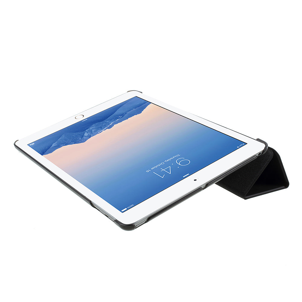 Black Tri-Fold Stand PU Leather Case for iPad Air