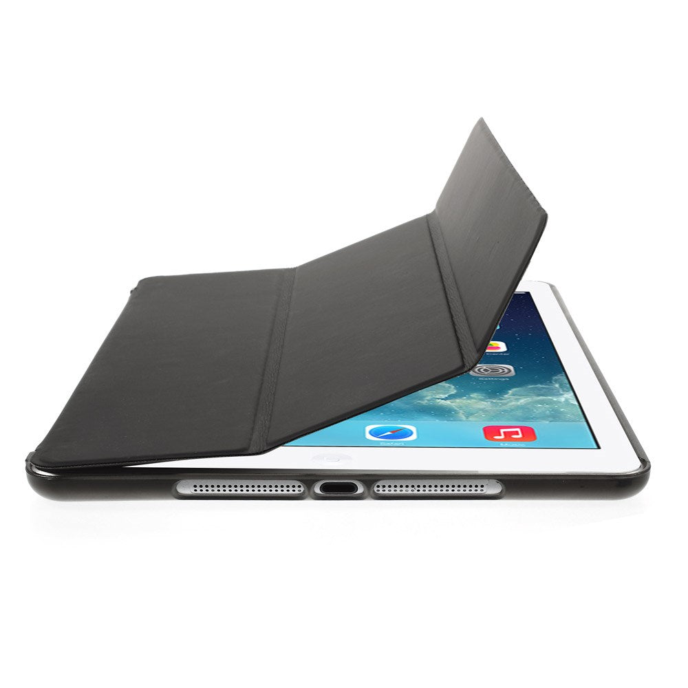 For iPad Air (2013) Protective Case Shockproof Shell PU Leather Tablet Three-fold Stand Cover Support Auto Wake/Sleep