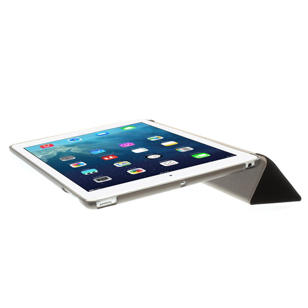 For iPad Air (2013) Protective Case Shockproof Shell PU Leather Tablet Three-fold Stand Cover Support Auto Wake/Sleep