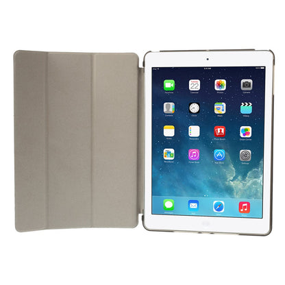 For iPad Air (2013) Protective Case Shockproof Shell PU Leather Tablet Three-fold Stand Cover Support Auto Wake/Sleep