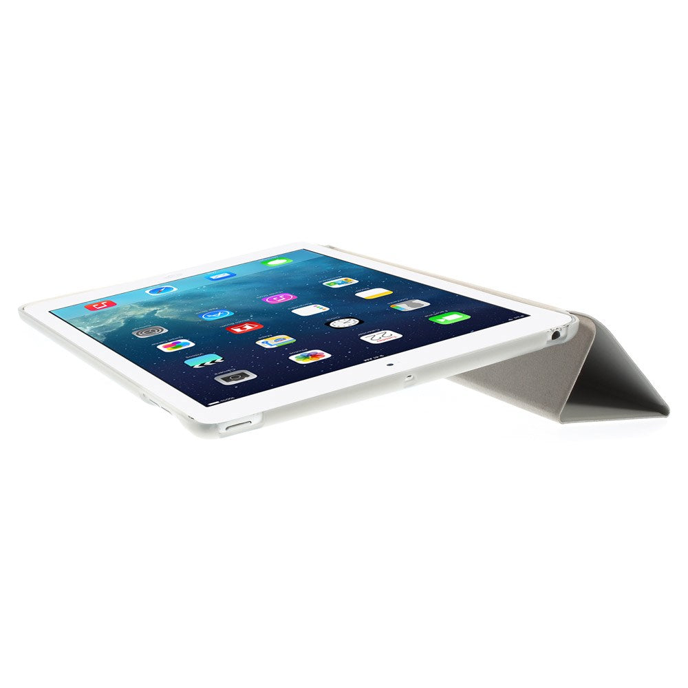 For iPad Air (2013) Protective Case Shockproof Shell PU Leather Tablet Three-fold Stand Cover Support Auto Wake/Sleep