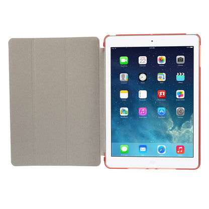 For iPad Air (2013) Protective Case Shockproof Shell PU Leather Tablet Three-fold Stand Cover Support Auto Wake/Sleep