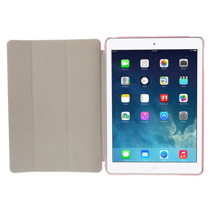 For iPad Air (2013) Protective Case Shockproof Shell PU Leather Tablet Three-fold Stand Cover Support Auto Wake/Sleep