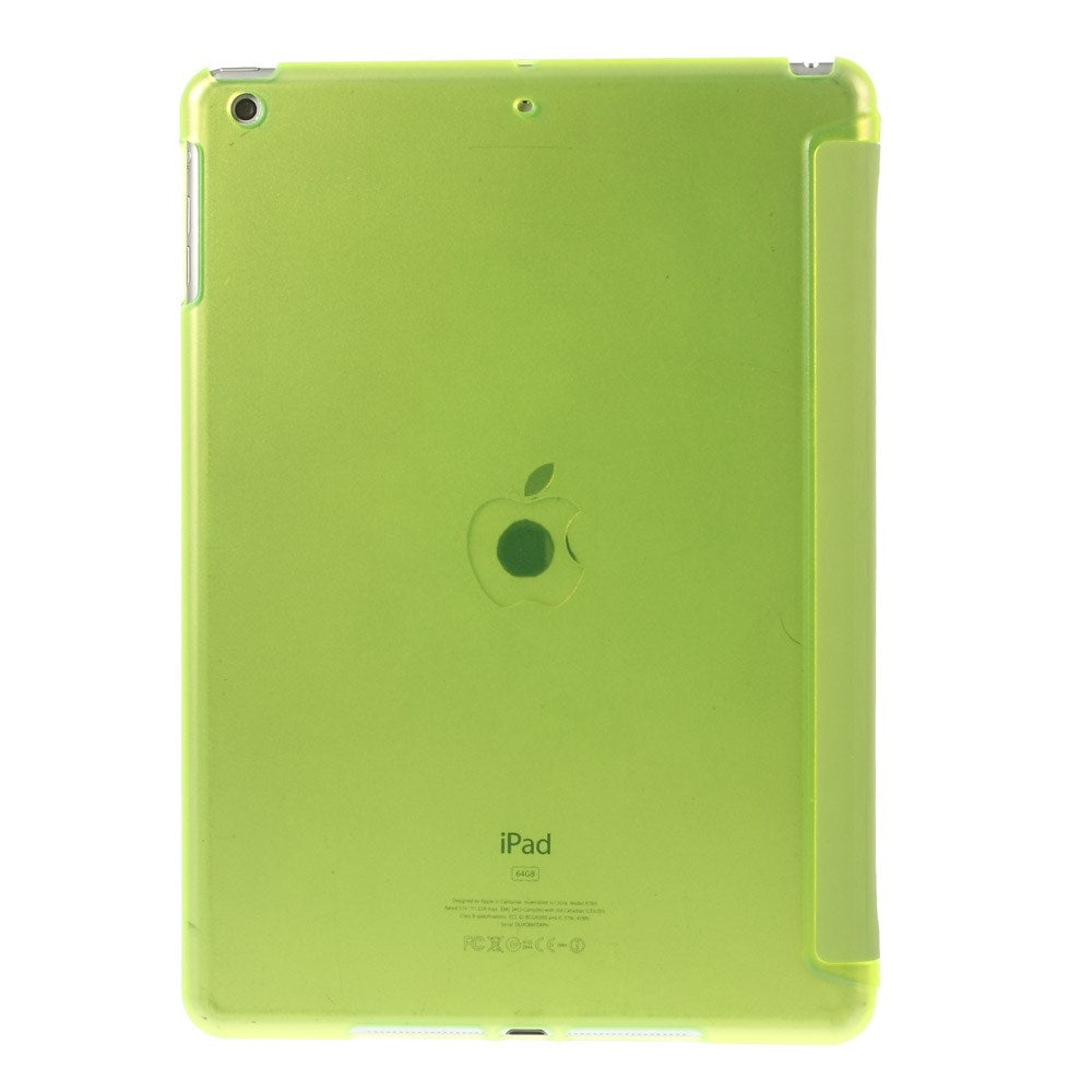 For iPad Air (2013) Protective Case Shockproof Shell PU Leather Tablet Three-fold Stand Cover Support Auto Wake/Sleep
