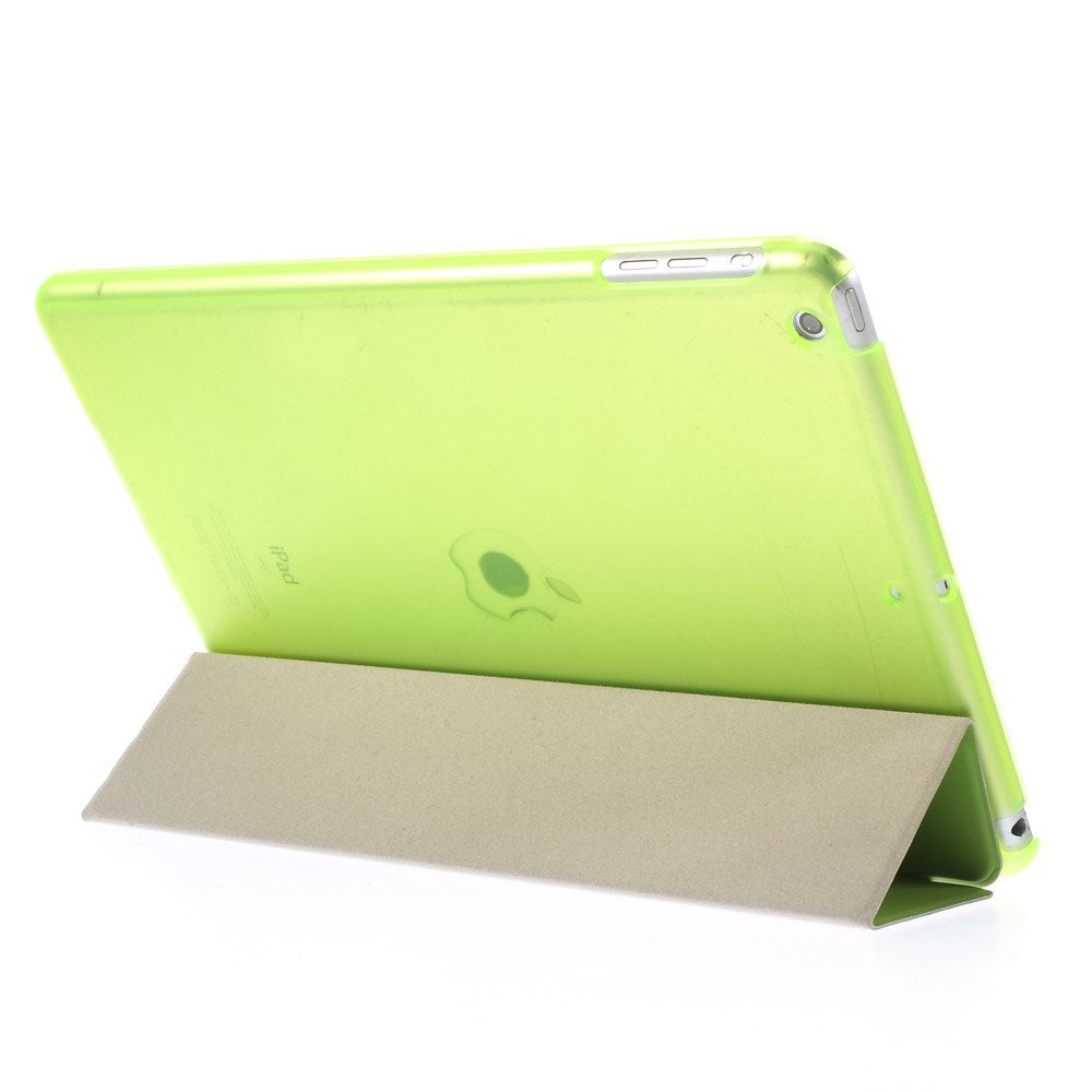 For iPad Air (2013) Protective Case Shockproof Shell PU Leather Tablet Three-fold Stand Cover Support Auto Wake/Sleep