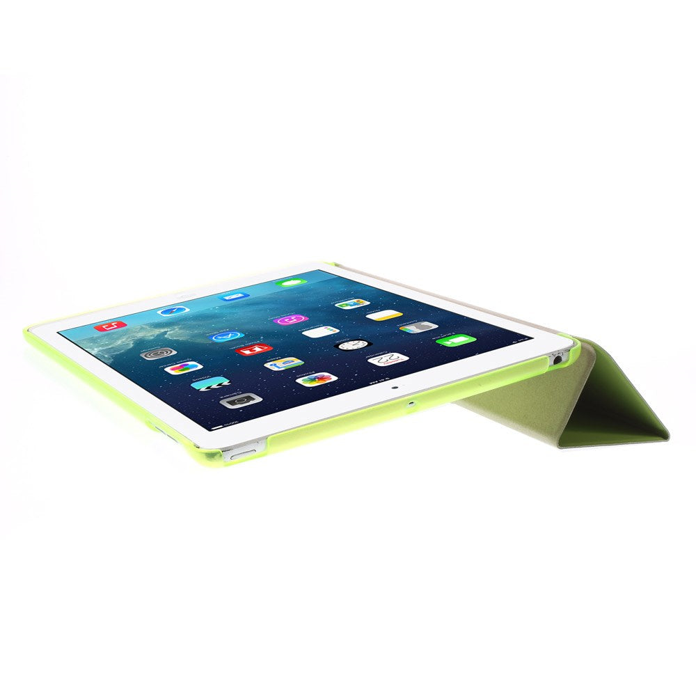 For iPad Air (2013) Protective Case Shockproof Shell PU Leather Tablet Three-fold Stand Cover Support Auto Wake/Sleep