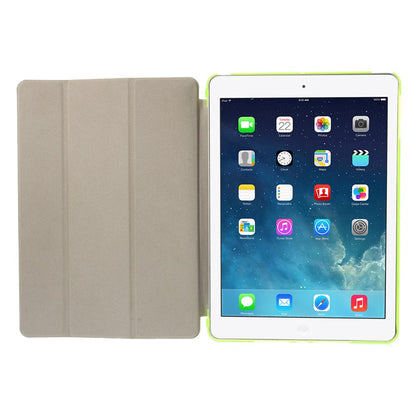 For iPad Air (2013) Protective Case Shockproof Shell PU Leather Tablet Three-fold Stand Cover Support Auto Wake/Sleep