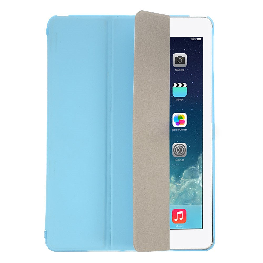 For iPad Air (2013) Protective Case Shockproof Shell PU Leather Tablet Three-fold Stand Cover Support Auto Wake/Sleep