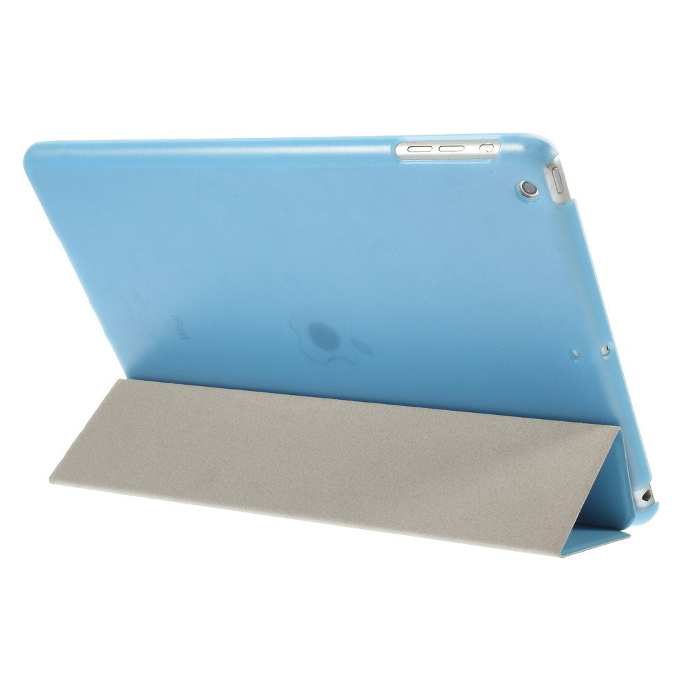 For iPad Air (2013) Protective Case Shockproof Shell PU Leather Tablet Three-fold Stand Cover Support Auto Wake/Sleep