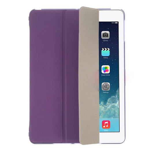 For iPad Air (2013) Protective Case Shockproof Shell PU Leather Tablet Three-fold Stand Cover Support Auto Wake/Sleep