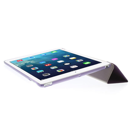 For iPad Air (2013) Protective Case Shockproof Shell PU Leather Tablet Three-fold Stand Cover Support Auto Wake/Sleep