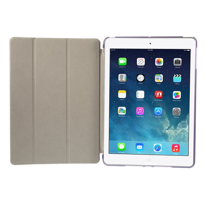 For iPad Air (2013) Protective Case Shockproof Shell PU Leather Tablet Three-fold Stand Cover Support Auto Wake/Sleep