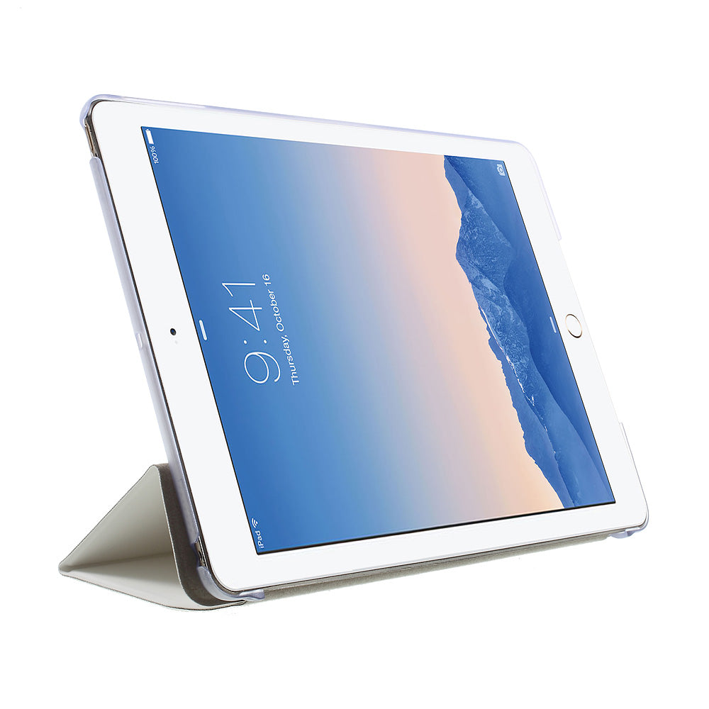 For iPad Air (2013) Protective Case Shockproof Shell PU Leather Tablet Three-fold Stand Cover Support Auto Wake/Sleep