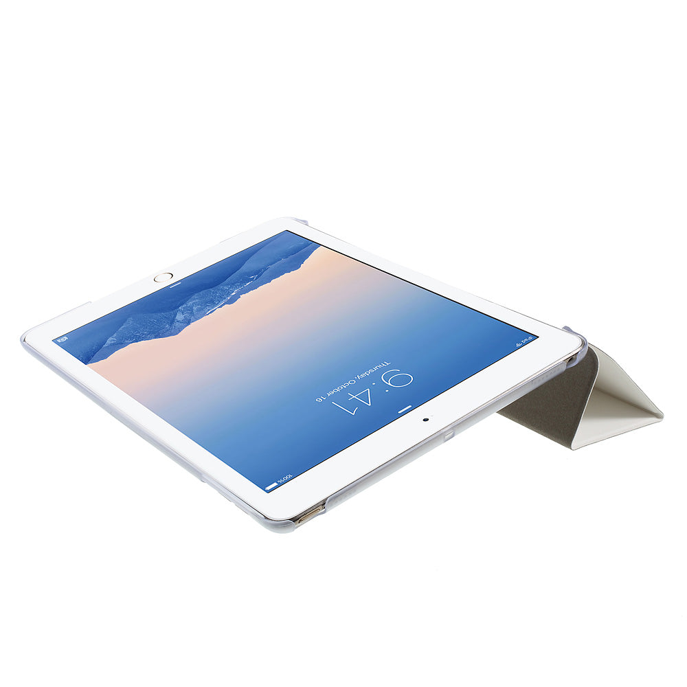 For iPad Air (2013) Protective Case Shockproof Shell PU Leather Tablet Three-fold Stand Cover Support Auto Wake/Sleep