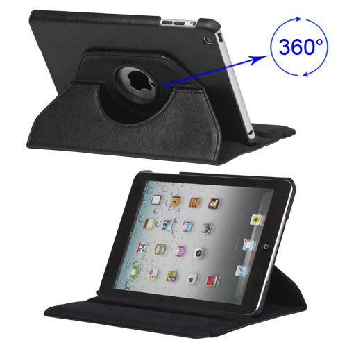 360 Degree Rotary Leather Case with Elastic Strap for iPad Mini