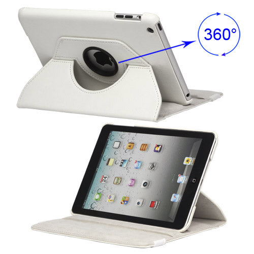 360 Degree Rotary Leather Case with Elastic Strap for iPad Mini