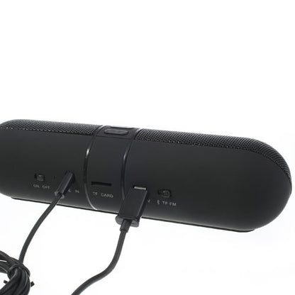 Black Fivestar F-808 Pill Design Multi-function Hi-Fi Bluetooth Speaker with MIC Support TF Card FM Hands-free