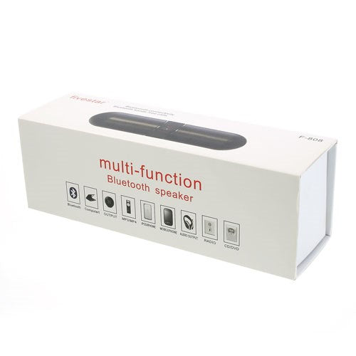 Black Fivestar F-808 Pill Design Multi-function Hi-Fi Bluetooth Speaker with MIC Support TF Card FM Hands-free