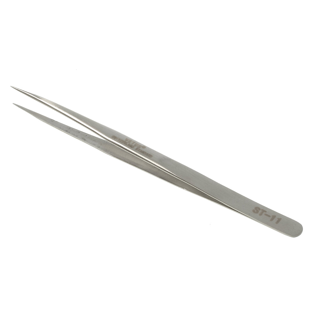 VETUS ST-11 High Precision Stainless Steel Fine Tip Straight Tweezer Repair Tool, Length: 140mm