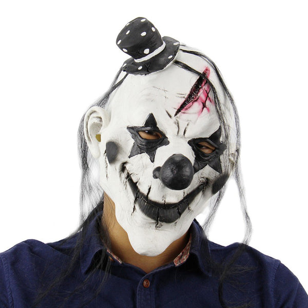 Full Head Creepy Clown Mask Made of Latex for Horror Effect