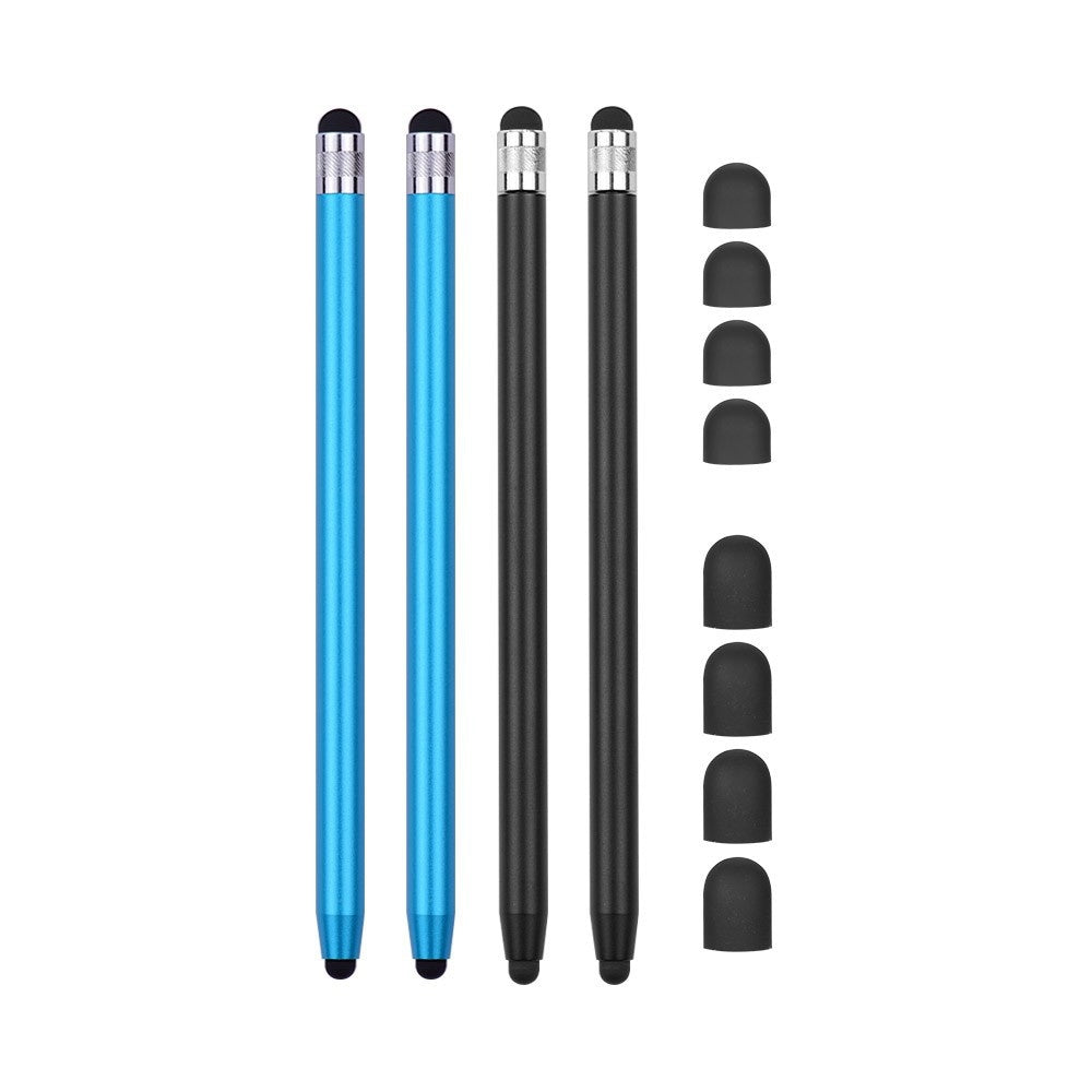 [4pcs] Universal 2-in-1 Sensitive Touchscreen Stylus Pens for Tablet and Smartphones with Capacitive Screen