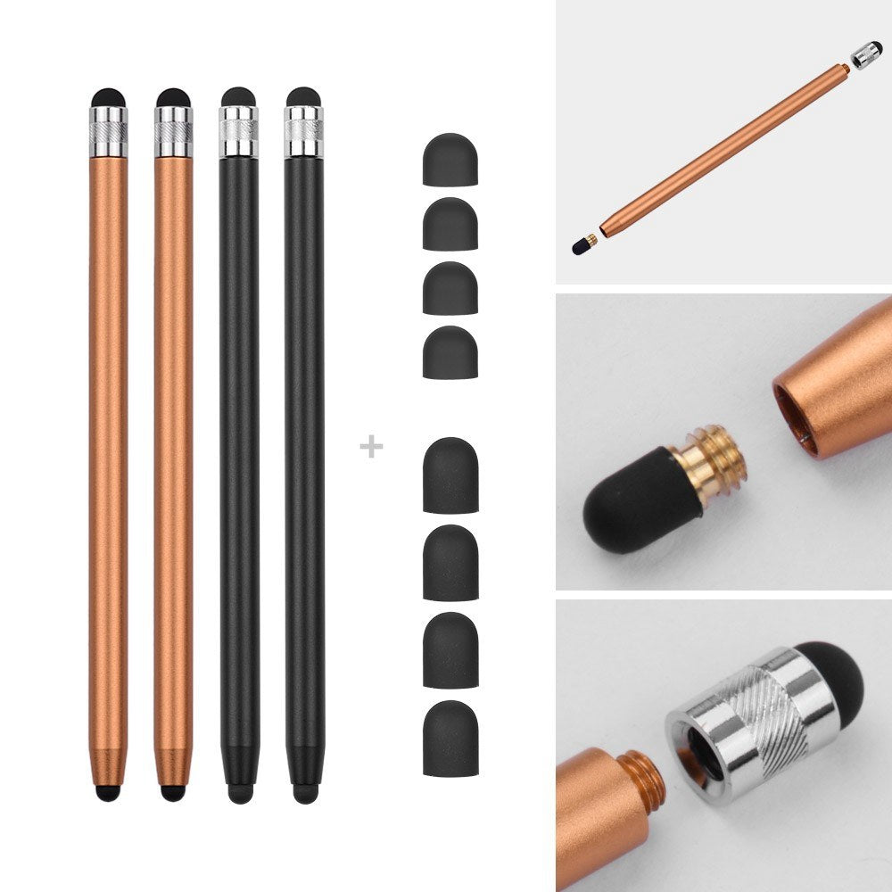 [4pcs] Universal 2-in-1 Sensitive Touchscreen Stylus Pens for Tablet and Smartphones with Capacitive Screen